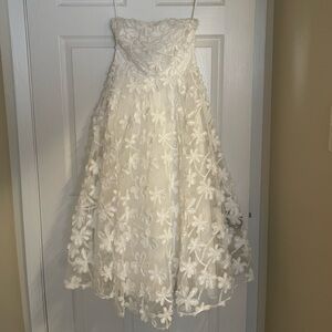 Bridal white floral dress